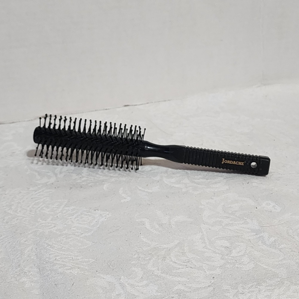 Vintage Jordache Full Round Hair Brush 8" Long 1.25" Across Brown Red Ball Tip‎